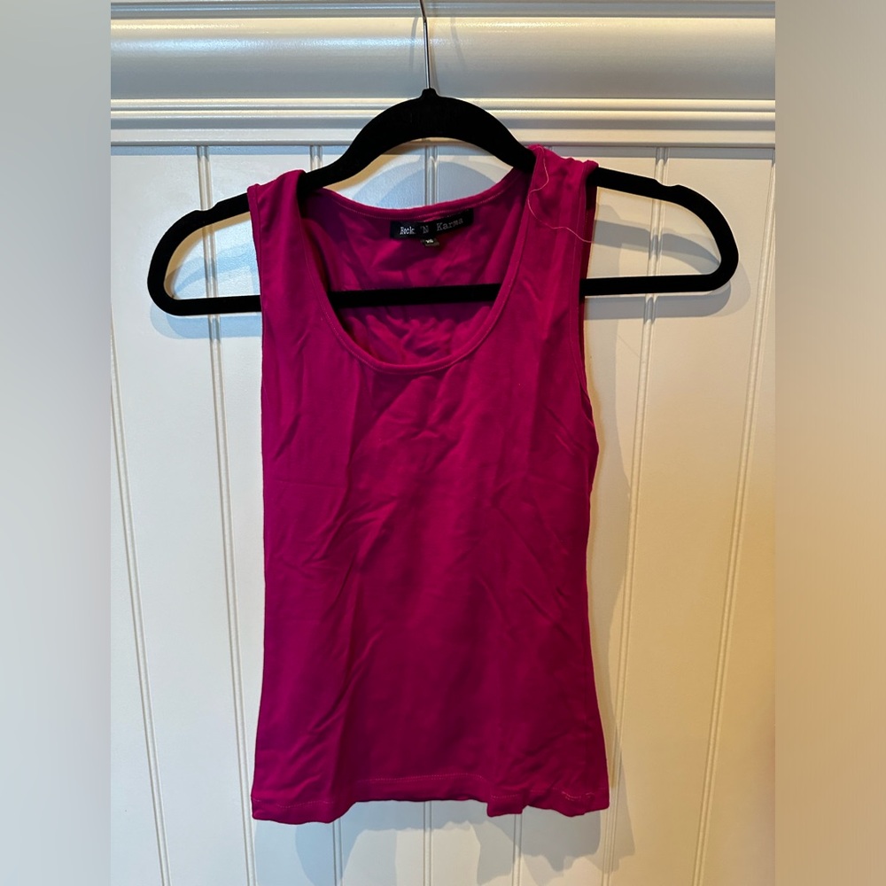 ROCK N KARMA  Ladies Women’s Girls Size Extra Small Fuschia Sleeveless Tank Top
